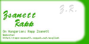 zsanett rapp business card